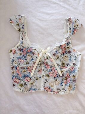 VICTORIA SECRET NWOT romantic coquette fairycore floral lace bustier corset 36D